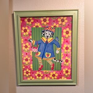 Whimsical artwork canvas by Kelly B. Rightsell numbered.  Dalmation dog dancing